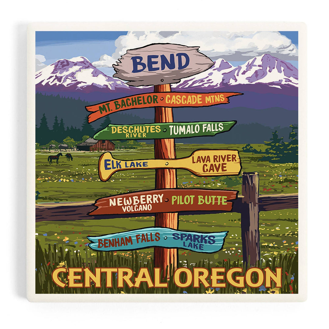 PNW Destination Signpost Coaster - Pac Nor Westy -