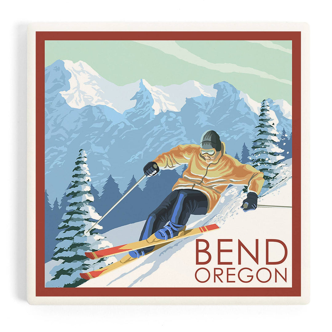 PNW Downhill Snow Skier Coaster - Pac Nor Westy -