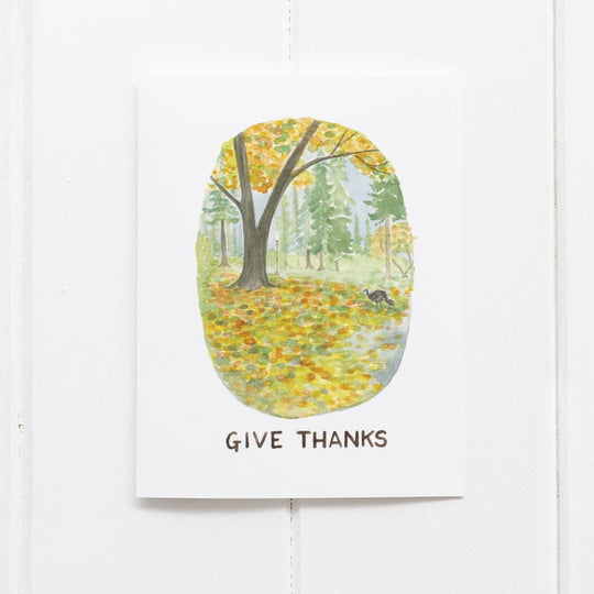 PNW Give Thanks - Watercolor Fall Card - Pac Nor Westy -