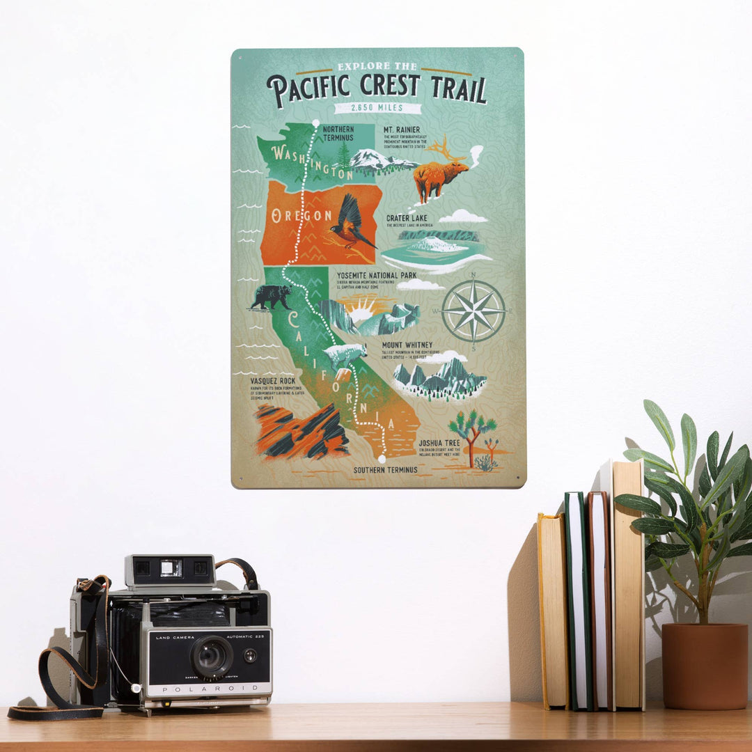 Explore the Pacific Crest Trail 12x18 Metal Sign
