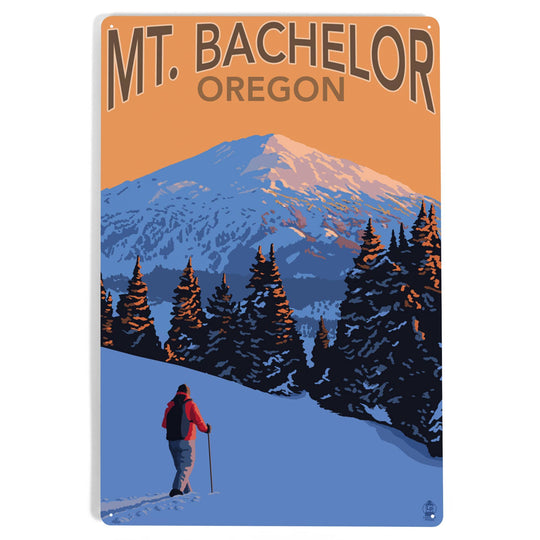 Mt. Bachelor Skier 12x18 Metal Sign