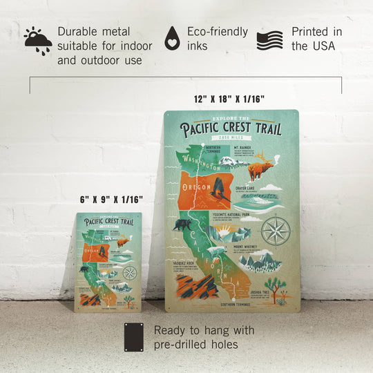 Explore the Pacific Crest Trail 12x18 Metal Sign