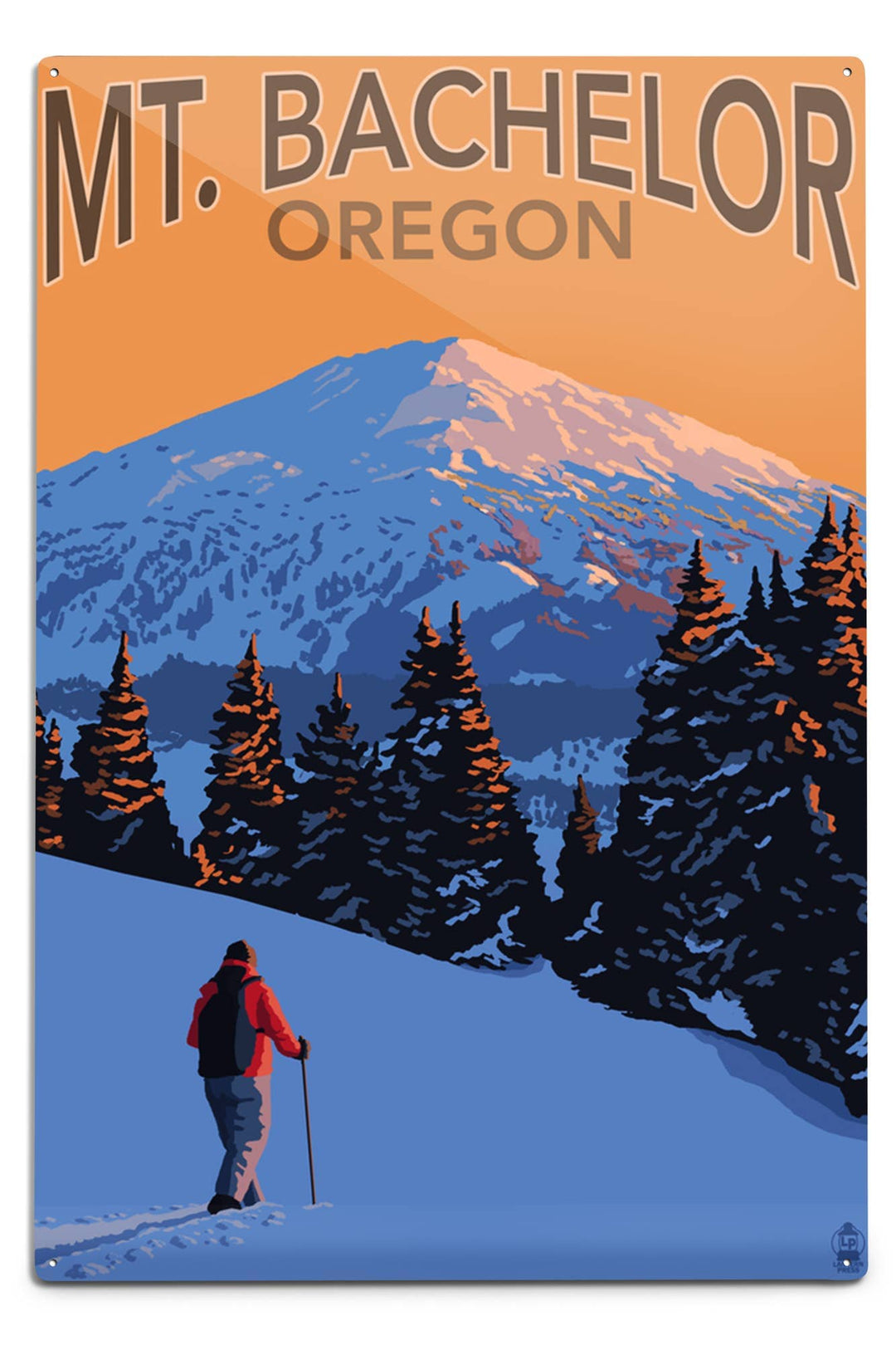 Mt. Bachelor Skier 12x18 Metal Sign