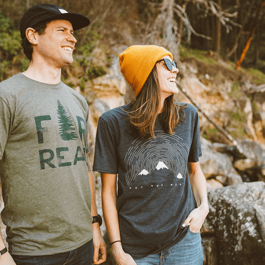 Enjoying the coast wearing Pac Nor Westy tees. Our tees are inspired by our Pacific Northwest life.