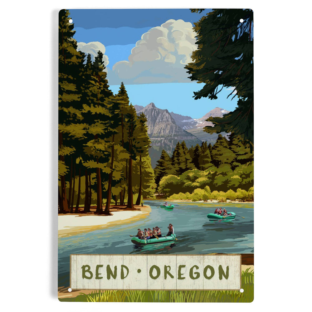 River Rafting 12x18 Metal Sign