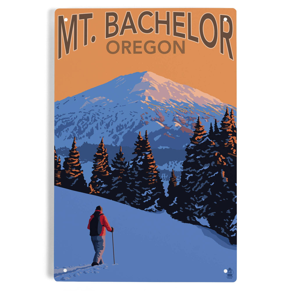 Mt. Bachelor Skier 12x18 Metal Sign