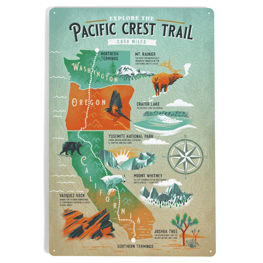Explore the Pacific Crest Trail 12x18 Metal Sign