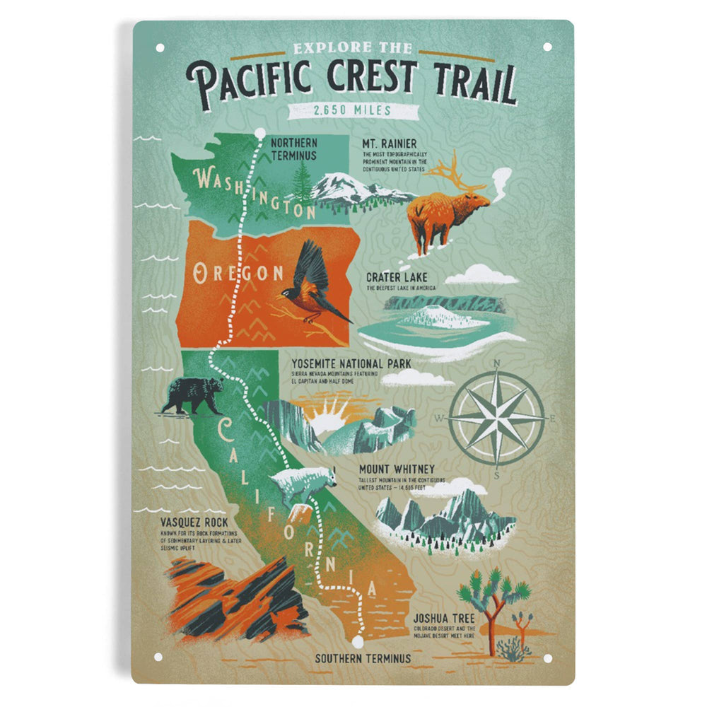 Explore the Pacific Crest Trail 12x18 Metal Sign