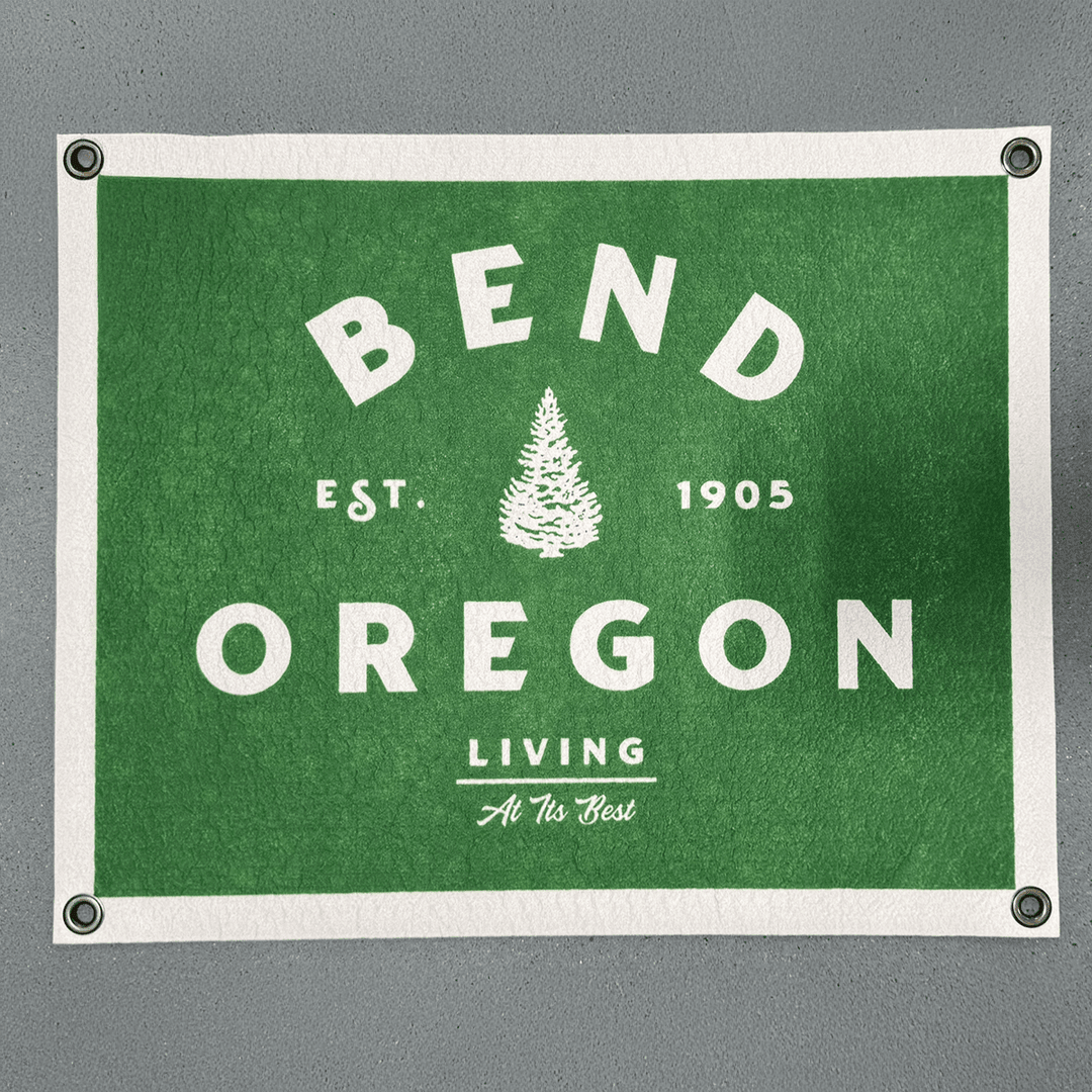 PNW Bend Oregon Camp Felt Banner - Pac Nor Westy - 