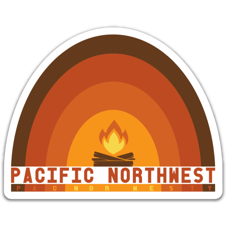 PNW Campfire Sticker - Pac Nor Westy - 