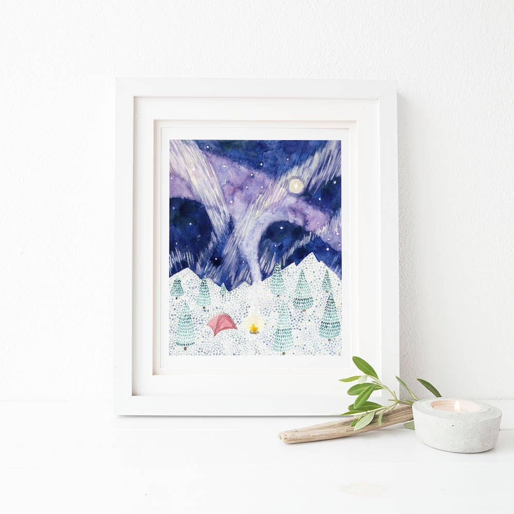PNW Camping - 8” x 10” Watercolor Art Print - Pac Nor Westy - 
