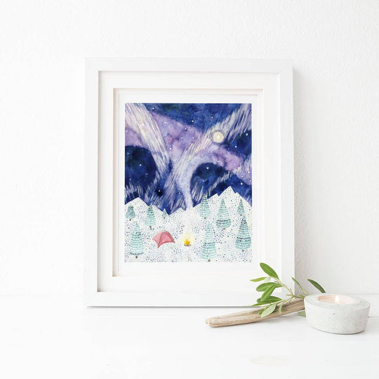 PNW Camping - 8” x 10” Watercolor Art Print - Pac Nor Westy - 