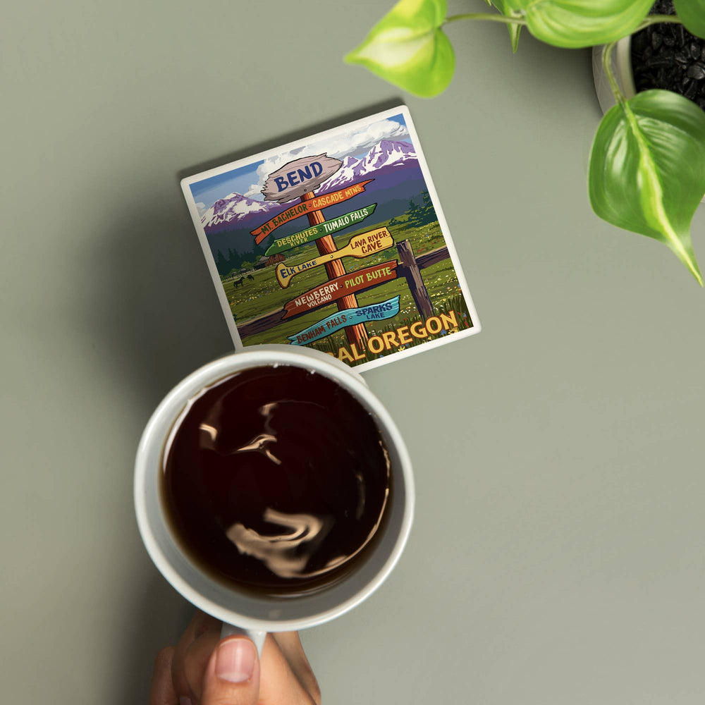 PNW Destination Signpost Coaster - Pac Nor Westy - 