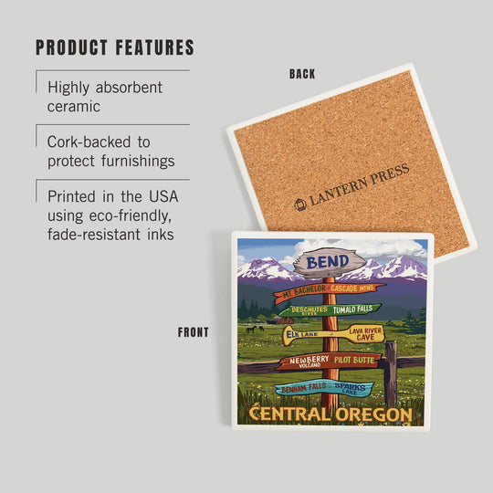 PNW Destination Signpost Coaster - Pac Nor Westy - 