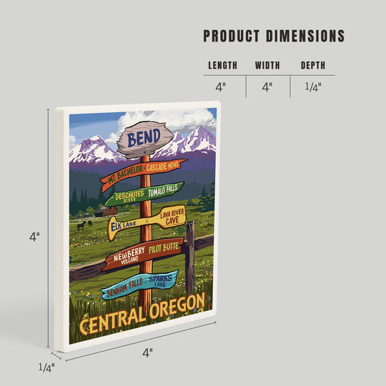 PNW Destination Signpost Coaster - Pac Nor Westy - 