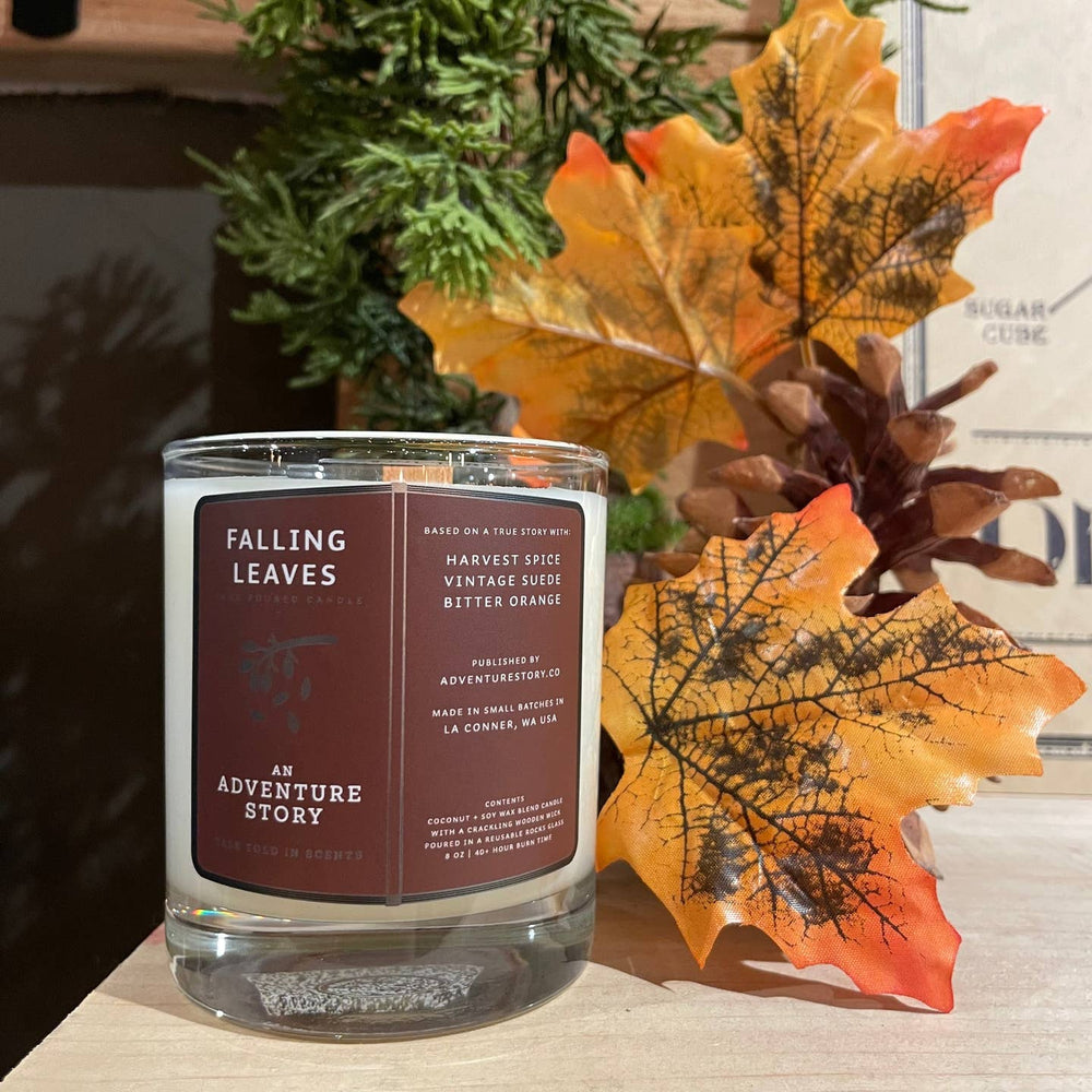 PNW Falling Leaves Rocks Glass Candle - Pac Nor Westy - 