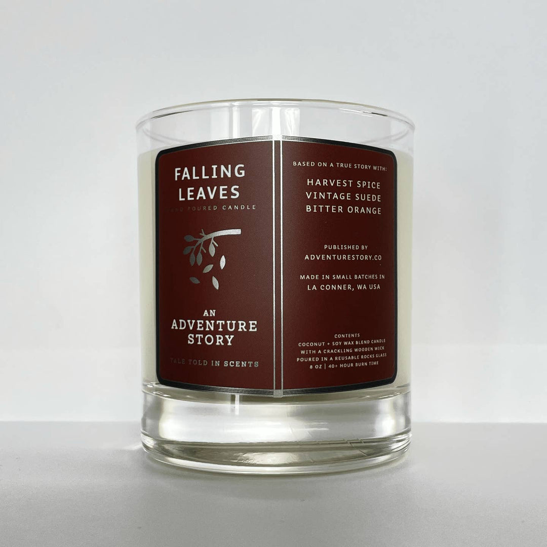 PNW Falling Leaves Rocks Glass Candle - Pac Nor Westy - 