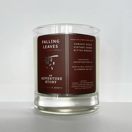 PNW Falling Leaves Rocks Glass Candle - Pac Nor Westy - 