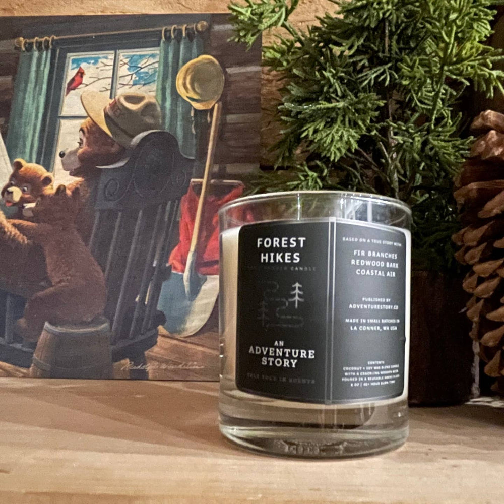 PNW Forest Hikes Rocks Glass Candle - Pac Nor Westy - 