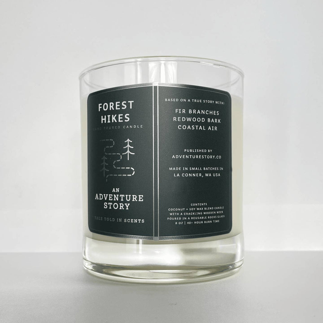 PNW Forest Hikes Rocks Glass Candle - Pac Nor Westy - 