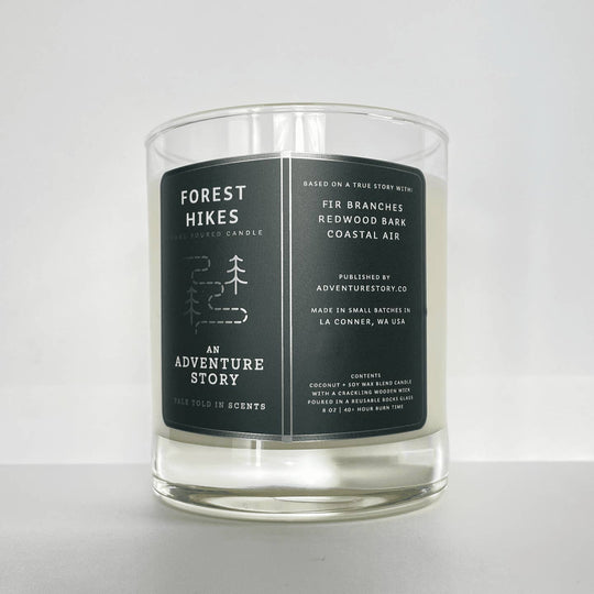 PNW Forest Hikes Rocks Glass Candle - Pac Nor Westy - 