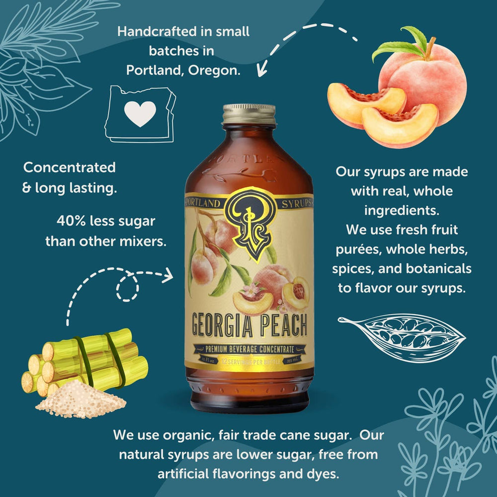 PNW Georgia Peach Syrup - 3.4 oz - Pac Nor Westy - 
