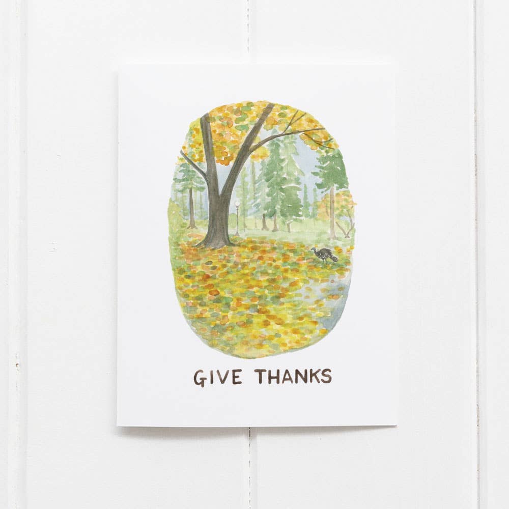 PNW Give Thanks - Watercolor Fall Card - Pac Nor Westy - 
