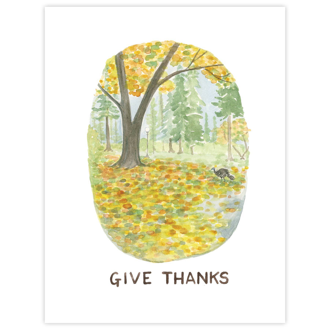 PNW Give Thanks - Watercolor Fall Card - Pac Nor Westy - 