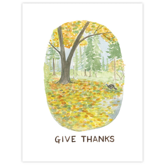 PNW Give Thanks - Watercolor Fall Card - Pac Nor Westy - 