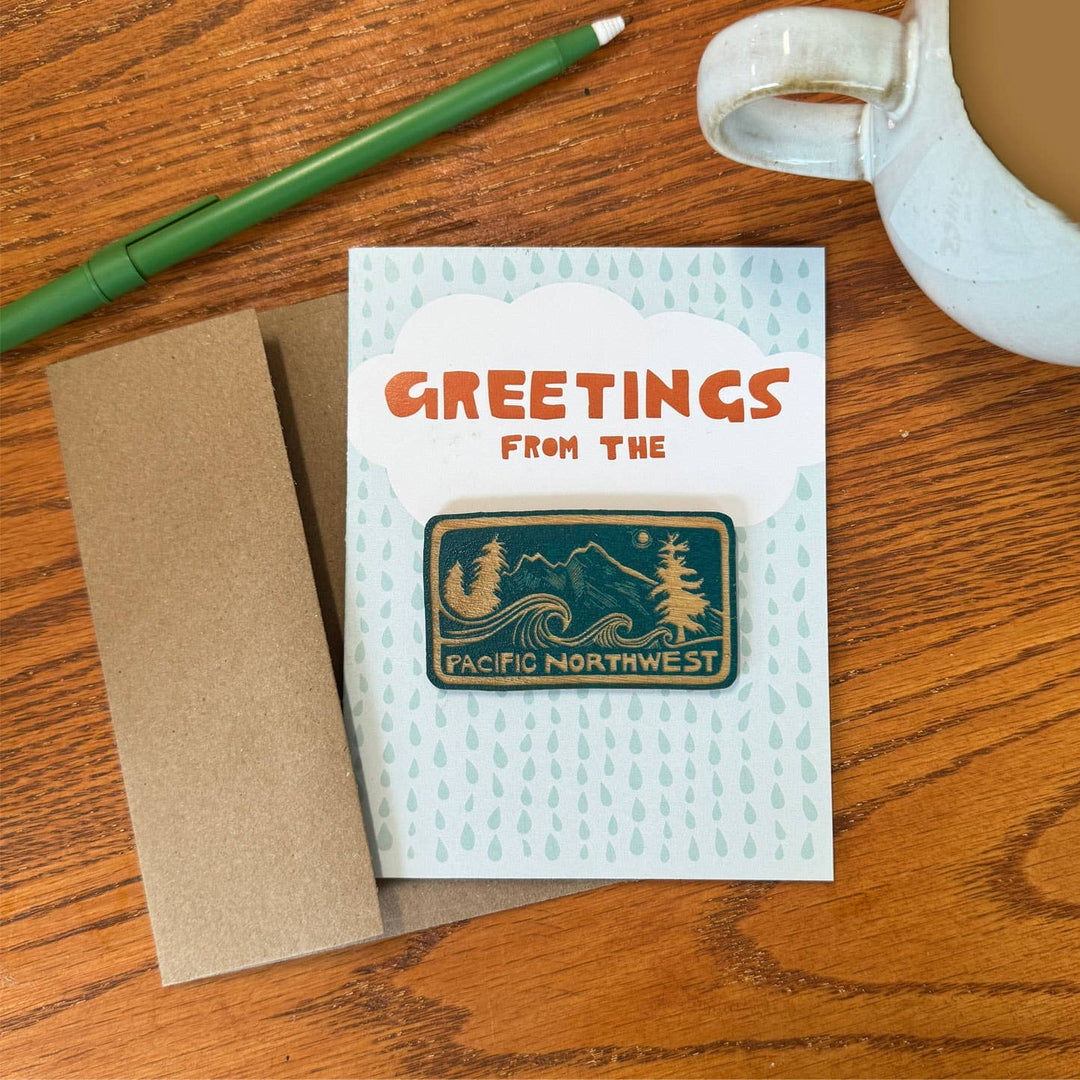 PNW Greetings - Pacific Northwest Magnet w/Card: Teal - Pac Nor Westy - 