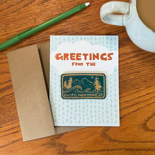 PNW Greetings - Pacific Northwest Magnet w/Card: Teal - Pac Nor Westy - 