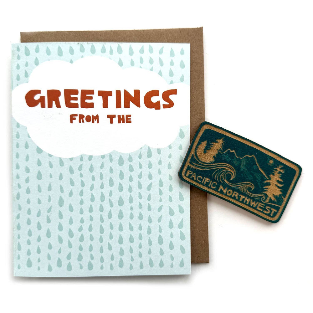 PNW Greetings - Pacific Northwest Magnet w/Card: Teal - Pac Nor Westy - 