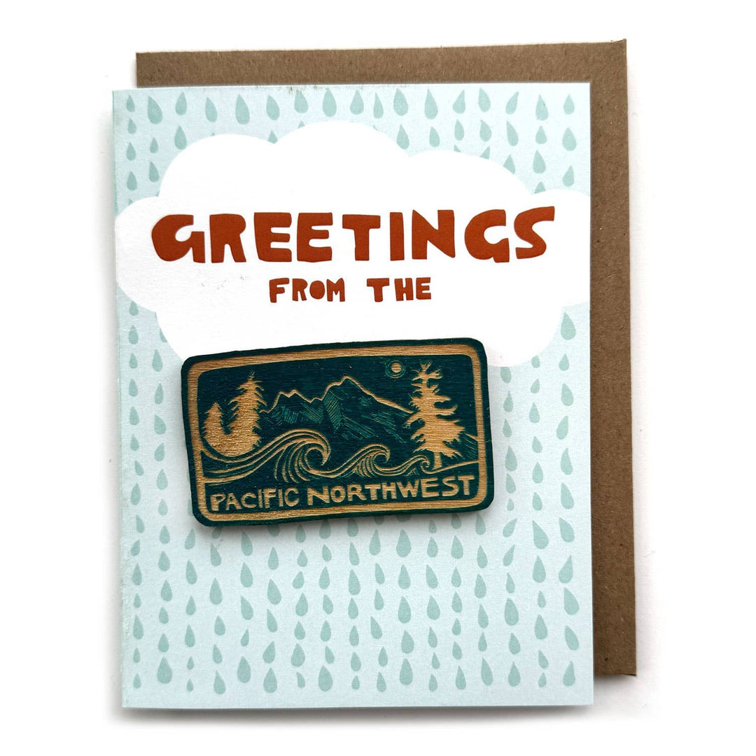 PNW Greetings - Pacific Northwest Magnet w/Card: Teal - Pac Nor Westy - 