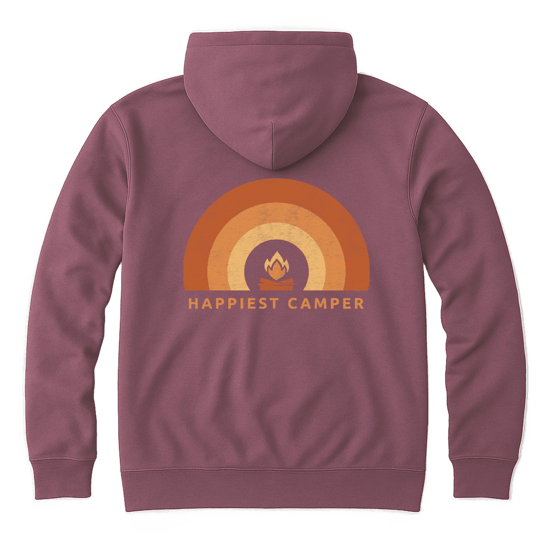 PNW Happiest Camper Zip Hoodie - Salmon - Pac Nor Westy - 