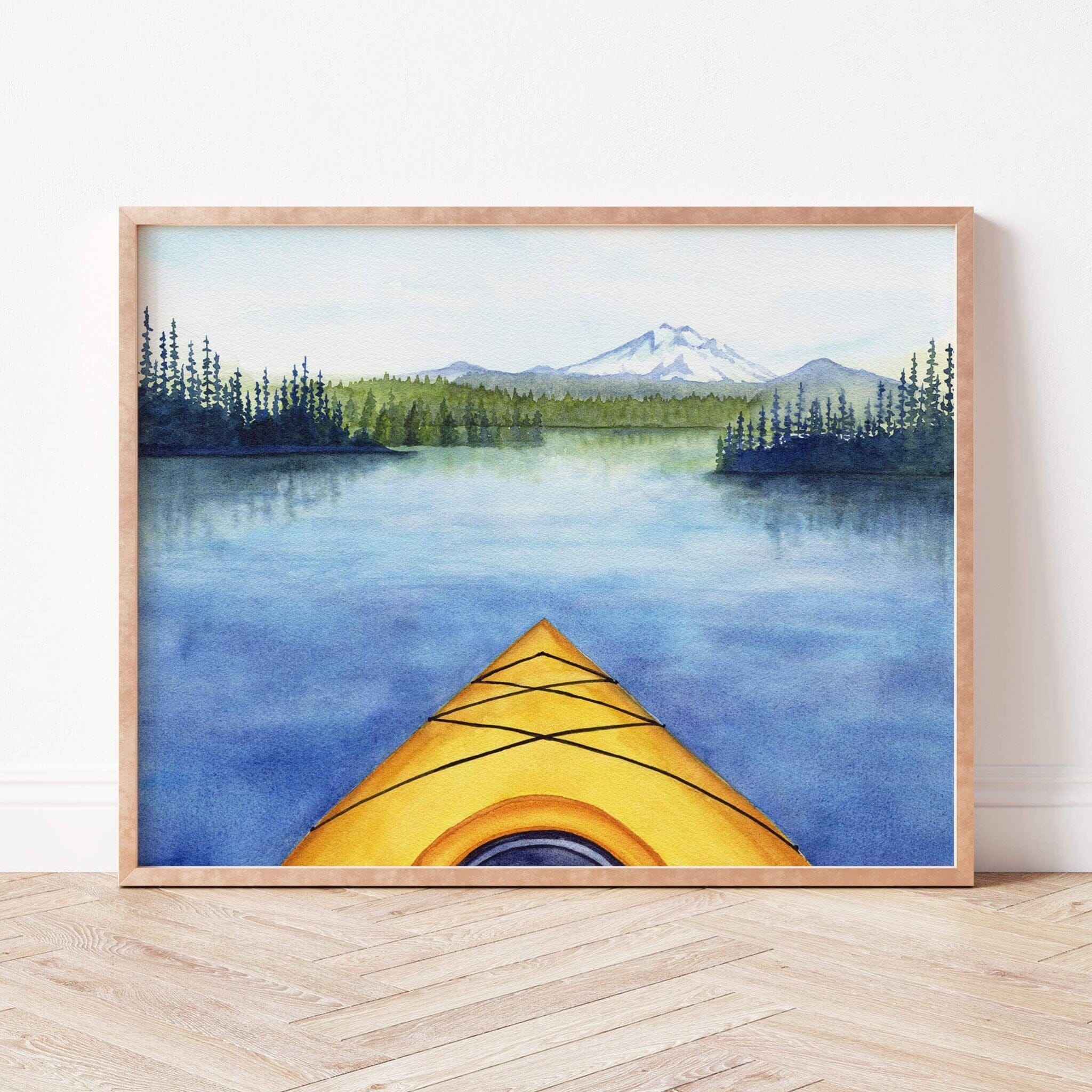 PNW Kayak Escape | Watercolor Art Print: 11"x14" - Pac Nor Westy - 