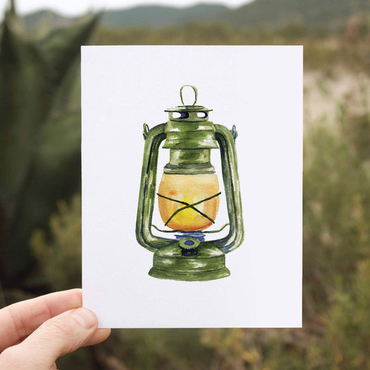 PNW Lantern Vintage Design Greeting Card - Pac Nor Westy - 