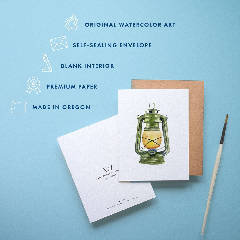 PNW Lantern Vintage Design Greeting Card - Pac Nor Westy - 
