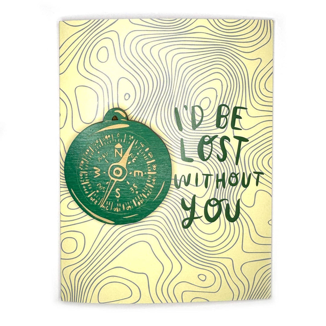 PNW Lost Without You - Compass Magnet w/ Card: Holly Green - Pac Nor Westy - 