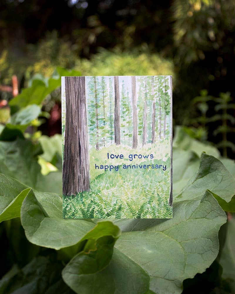 PNW Love Grows - Watercolor Anniversary Card - Pac Nor Westy - 