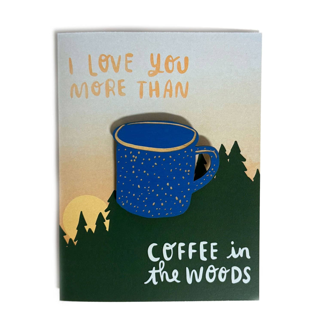 PNW Love You More than Coffee - Camping Mug Magnet w/ Card: Royal Blue - Pac Nor Westy - 
