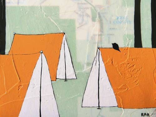 PNW Orange Tents Art Print: 11"x14" Print - Pac Nor Westy - 