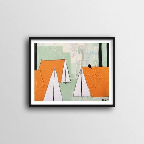 PNW Orange Tents Art Print: 11"x14" Print - Pac Nor Westy - 