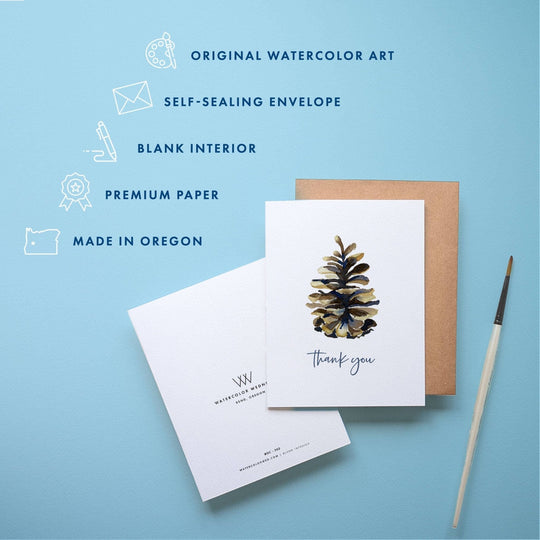 PNW Pinecone Thank You Card - Pac Nor Westy - 