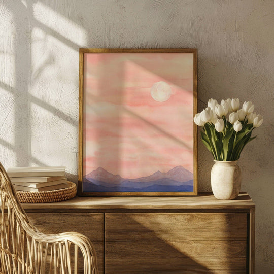 PNW Pink Sky Sunset Watercolor 11"x14" Art Print - Pac Nor Westy - 