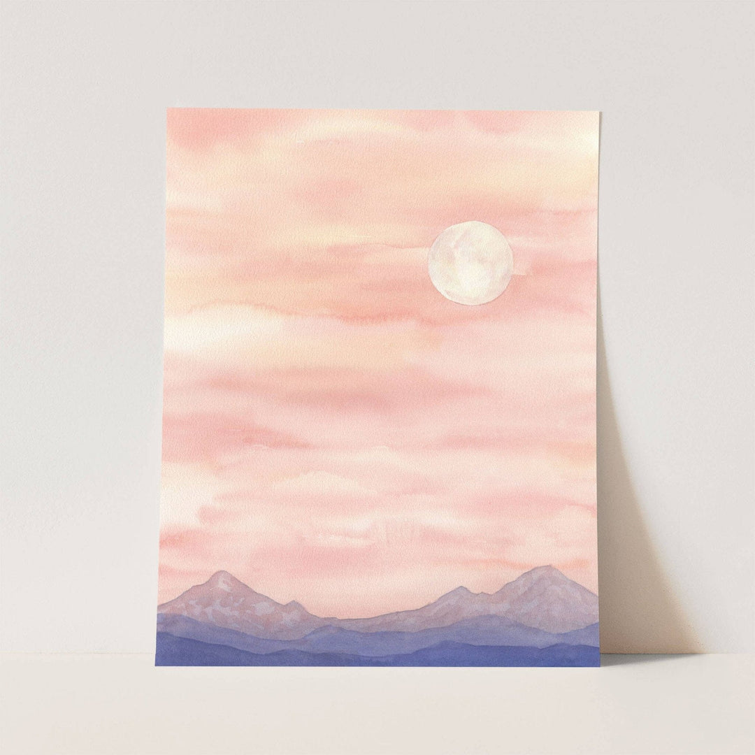 PNW Pink Sky Sunset Watercolor 11"x14" Art Print - Pac Nor Westy - 