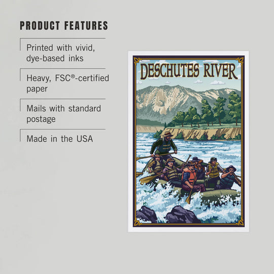 PNW PREMIUM POSTCARDS Bend, Oregon, Deschutes River Rafting - Pac Nor Westy - 
