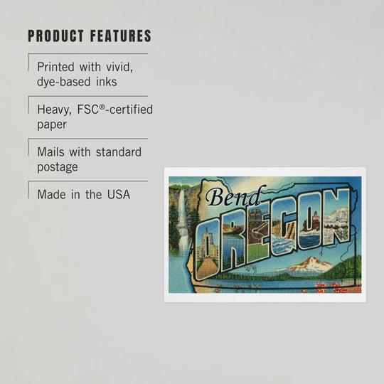 PNW PREMIUM POSTCARDS Bend, Oregon, Large Letter Scenes - Pac Nor Westy - 