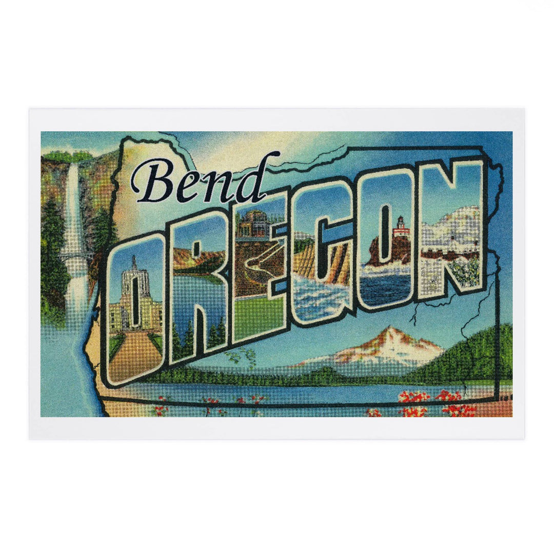 PNW PREMIUM POSTCARDS Bend, Oregon, Large Letter Scenes - Pac Nor Westy - 