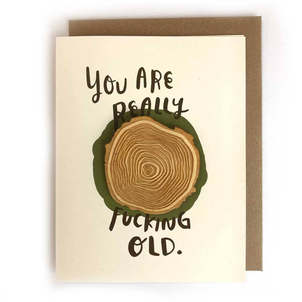 PNW Really Old - Tree Rings Magnet w/ Card: Natural - Pac Nor Westy - 