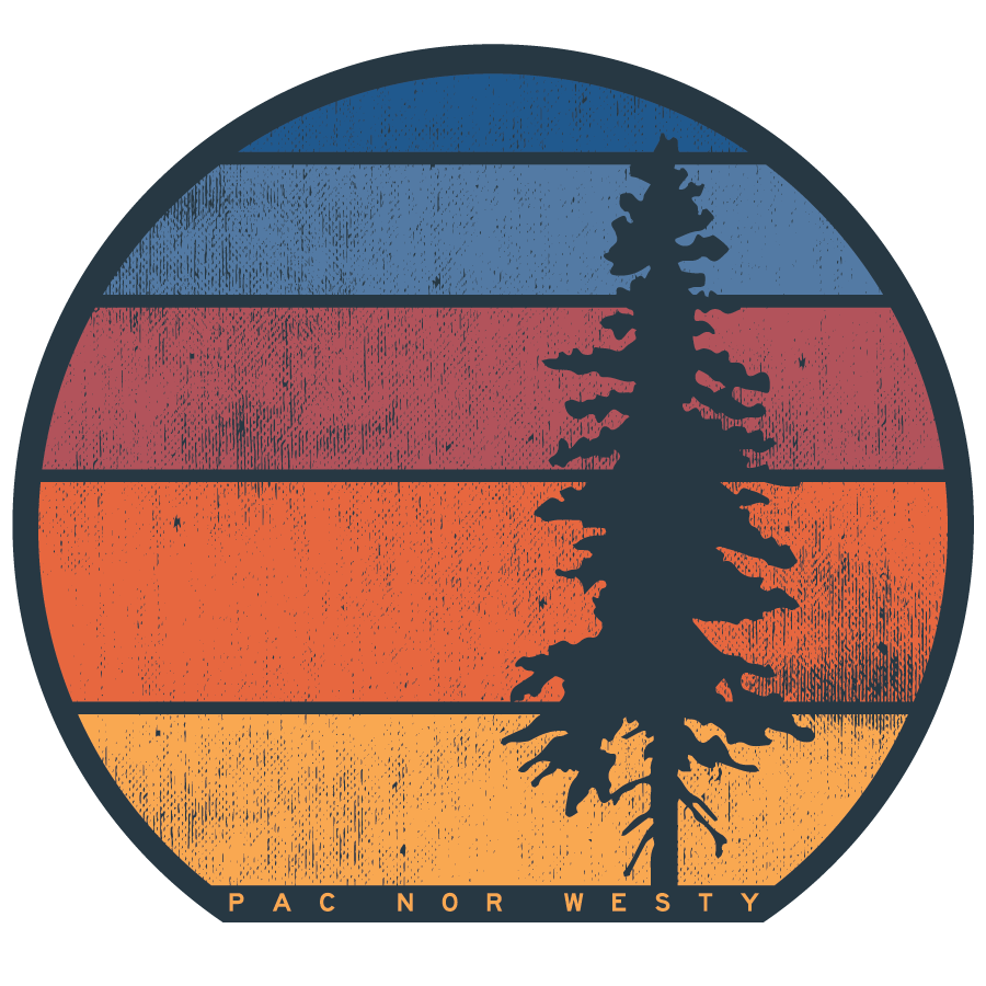 PNW Sunset Scene Sticker - Pac Nor Westy - 